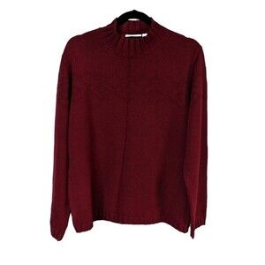 Liz Claiborne Casual Chic Cozy Red Fall Fashion Relaxed Fit Turtleneck Sweater
